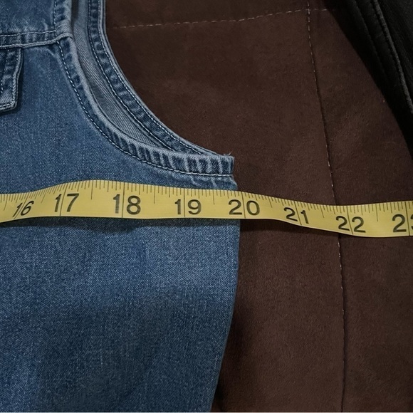 Bobbie Brooks denim jean vest shirt embroidered collar button down L. - Picture 3 of 14